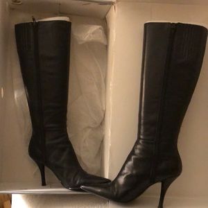 Nine West Black Leather Calf Boot.Size 7